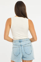 White Henley Tank Sleeveless