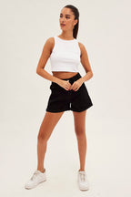 White Crop Tank Top Cotton