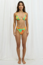 Green Floral Triangle Bikini Set