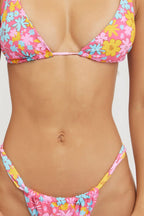 Pink Floral Triangle Bikini Set