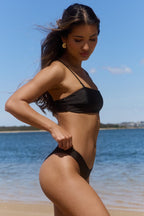 Black Halter Top Bikini Set