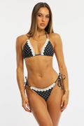 Black Polka Dot Triangle Bikini Set