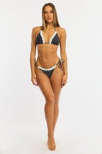 Black Polka Dot Triangle Bikini Set