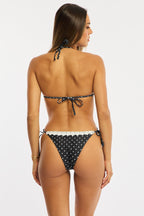 Black Polka Dot Triangle Bikini Set