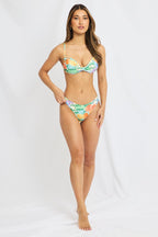 Multi Abstract Ruched Bikini Set