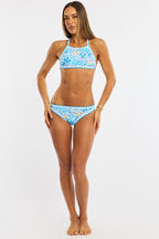 Multi Ditsy Contrast Binding Bikini Set