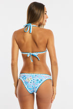 Multi Ditsy Contrast Binding Bikini Set