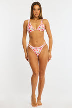 Red Ditsy Triangle Bikini Set