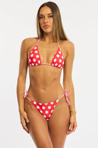 Red Polka Dot Triangle Bikini Set