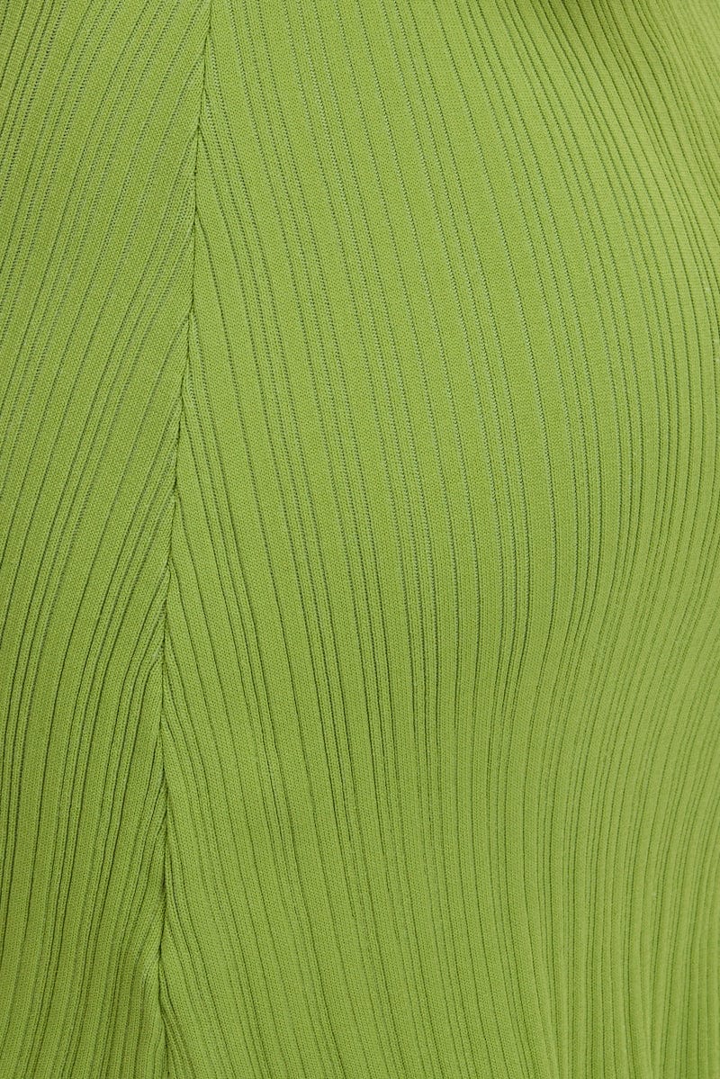 Green Knit Dress Sleeveless Mini