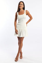 White Knit Dress Sleeveless Mini