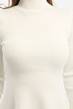 White Knit Dress Fit And Flared