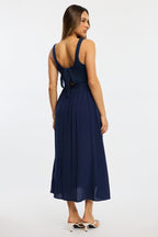 Blue Stripe Knit Dress Maxi