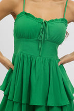 Green Ruffle Playsuit Sleeveless Frilled