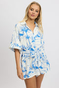 Blue Abstract Oversized Playsuit