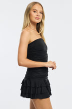 Black Strapless Playsuit