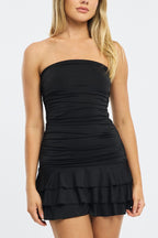 Black Strapless Playsuit