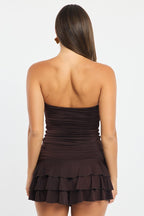 Brown Strapless Playsuit