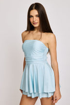 Blue Playsuit Strapless