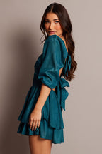 Blue Playsuit Twisted Front