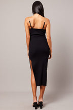 Black Knit Dress Chain Shoulder