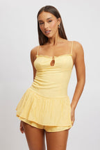 Yellow Playsuit Lace Detail