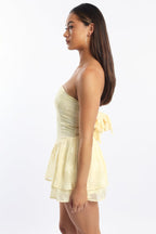 Yellow Strapless Playsuit Burn Out