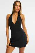 Black Playsuit Halter Neck