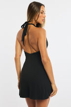 Black Playsuit Halter Neck
