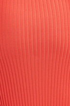 Orange Knit Dress Evening Midi