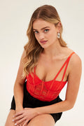 Orange Lace Bodysuit Singlet