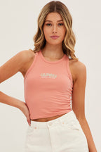 Orange Crop Tank California Embroidered