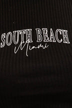 Black Crop Tank Embroidered Sleeveless