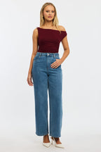 Red One Shoulder Bodysuit