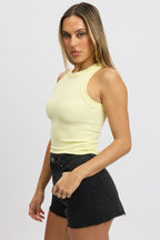 Yellow Rib Tank Sleeveless
