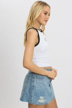 White Rib Tank Sleeveless