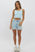 Blue Graphic Tank Sleeveless