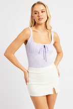 Purple Eyelet Bodysuit Singlet