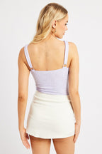 Purple Eyelet Bodysuit Singlet