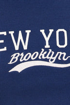 Blue Tank Top Sleeveless Round Neck New York Print Rib