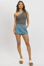 Grey Bodysuit One Shoulder