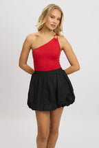 Red Bodysuit One Shoulder Supersoft