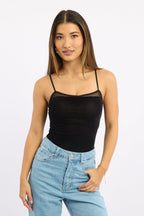 Black Singlet Bodysuit Velvet