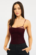Red Singlet Bodysuit Velvet
