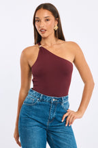 Red One Shoulder Bodysuit