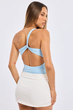 Blue One Shoulder Bodysuit