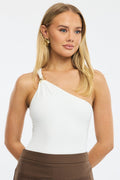 White One Shoulder Bodysuit