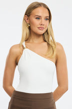 White One Shoulder Bodysuit