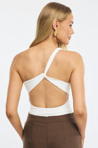 White One Shoulder Bodysuit
