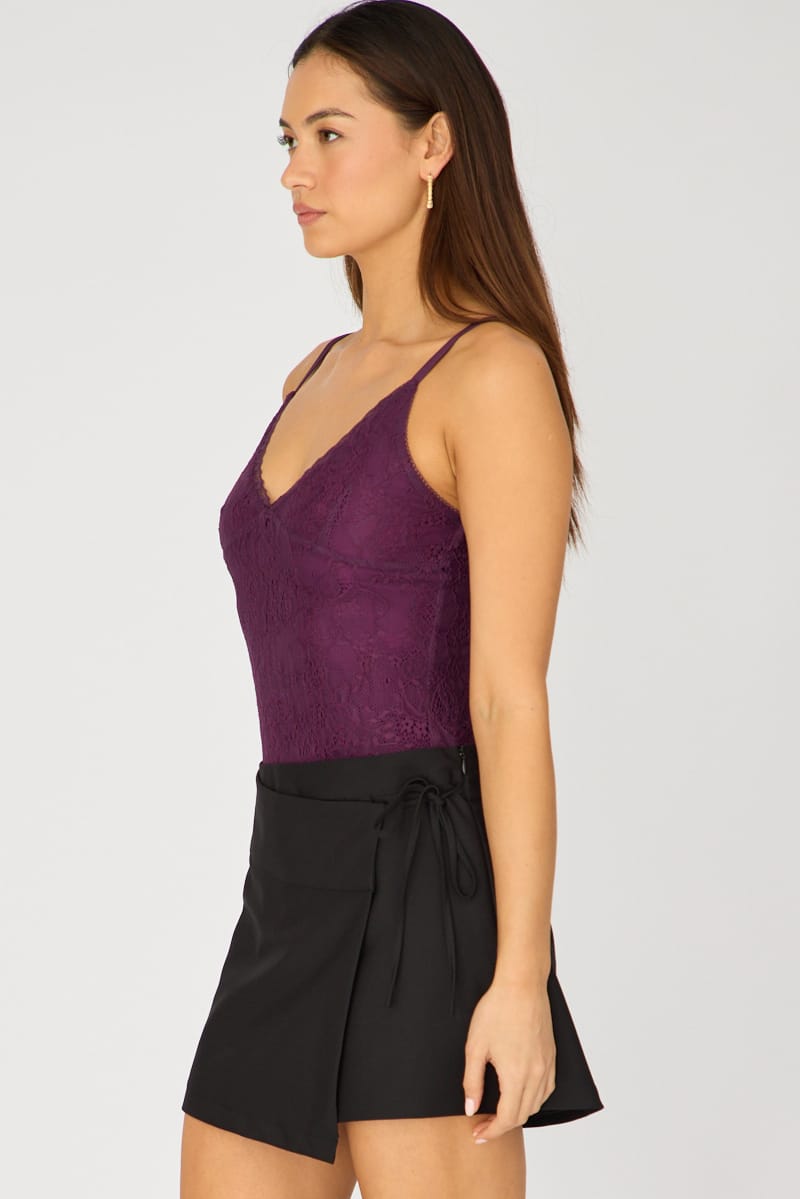 Purple Lace Bodysuit Sleeveless